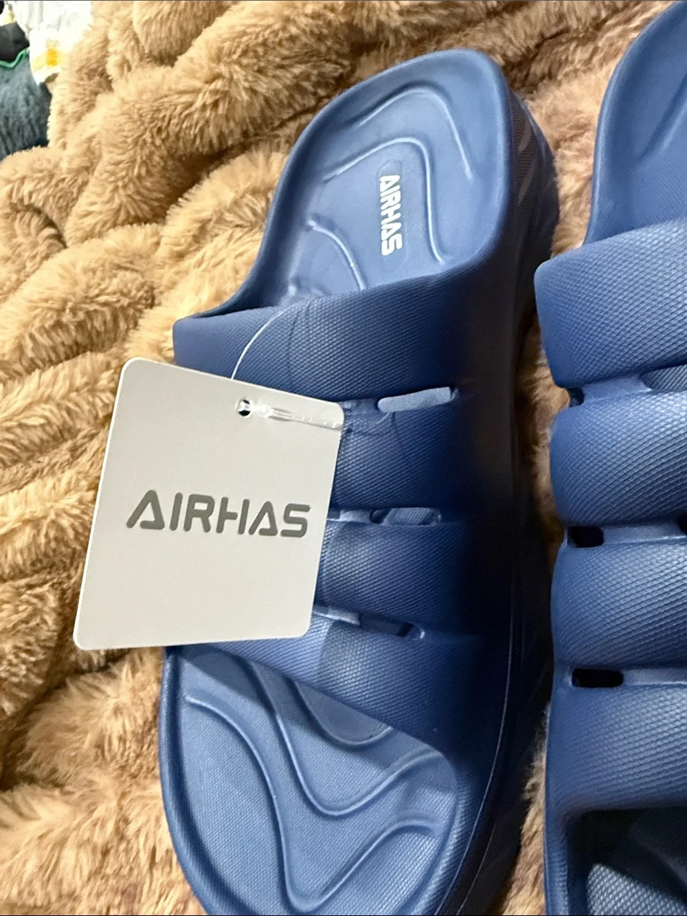 Airhas Men's Blue Slide, pool shoes,  Sandals, new , size 11-13